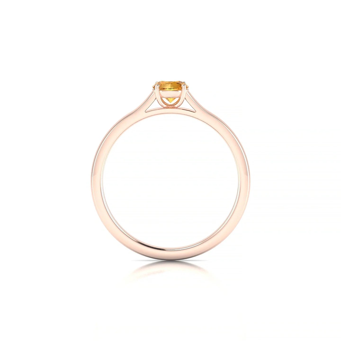 Cathedral | 18k Rose Gold 4.5 mm Round Citrine Ring