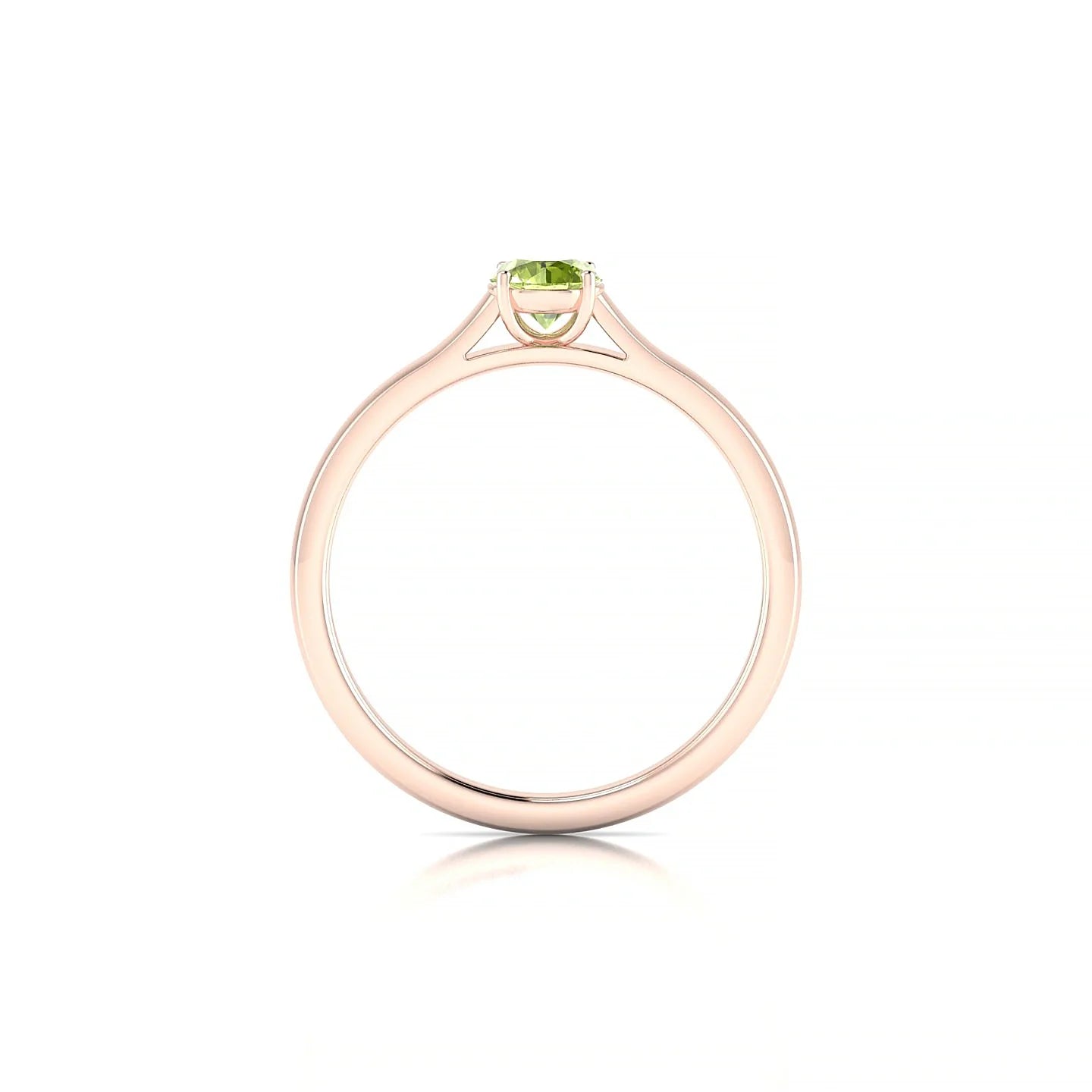 Cathedral | 18k Rose Gold 4.5 mm Round Peridot Ring