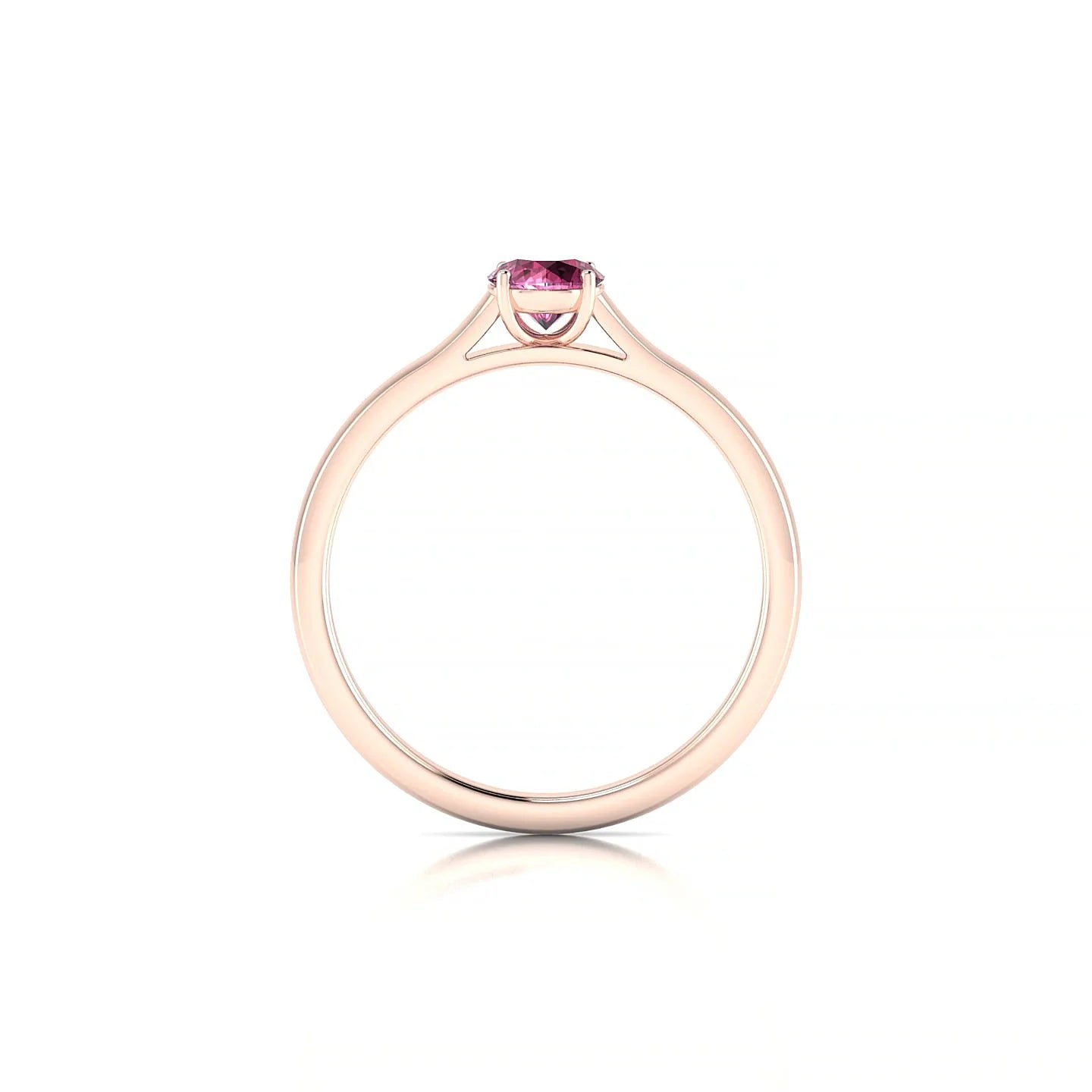 Cathedral | 18k Rose Gold 4.5 mm Round Rhodolite Ring