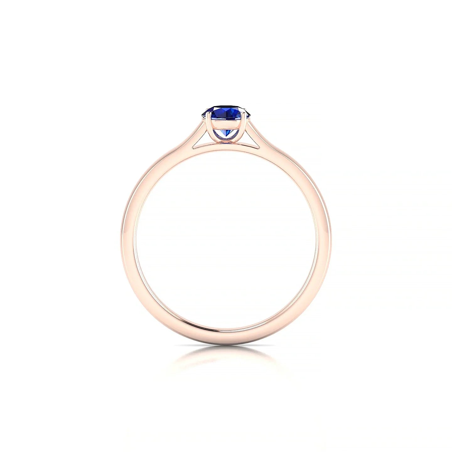 Cathedral | 18k Rose Gold 4.5 mm Round Sapphire Ring