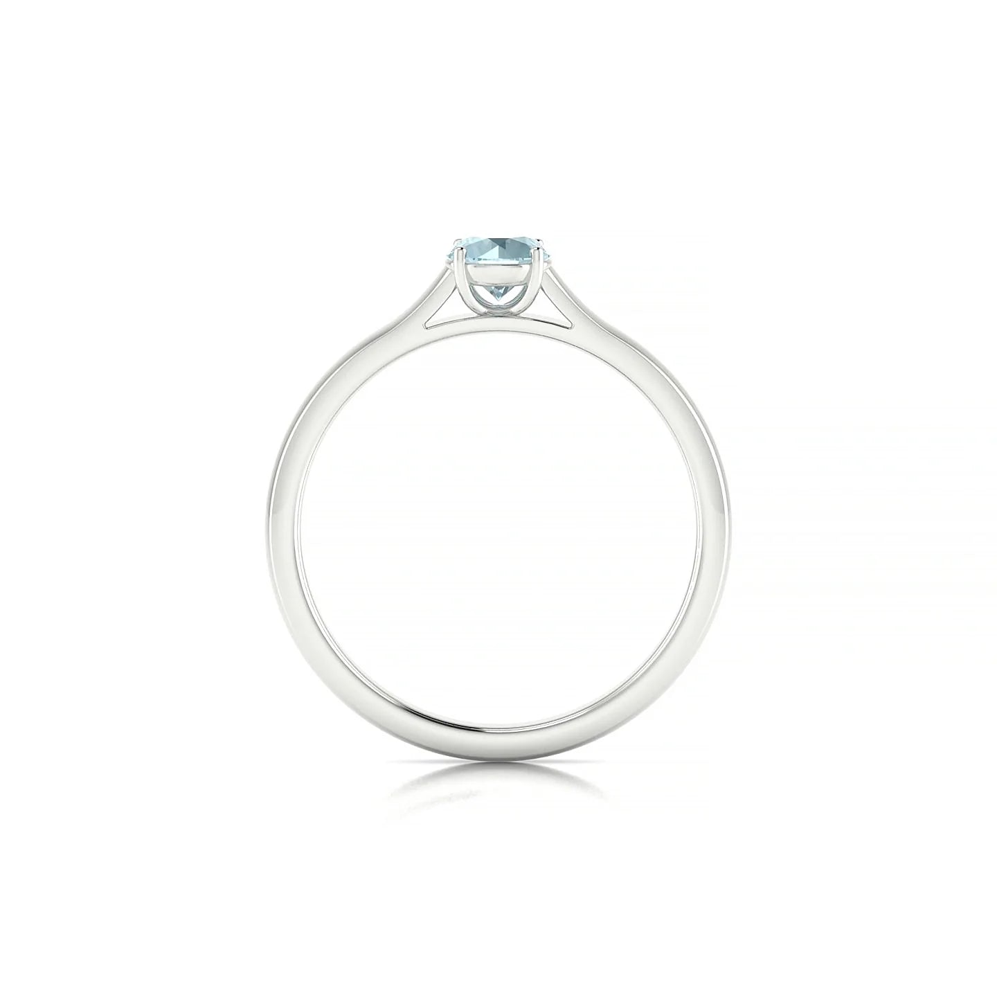 Cathedral | 18k White Gold 4.5 mm Round Aquamarine Ring