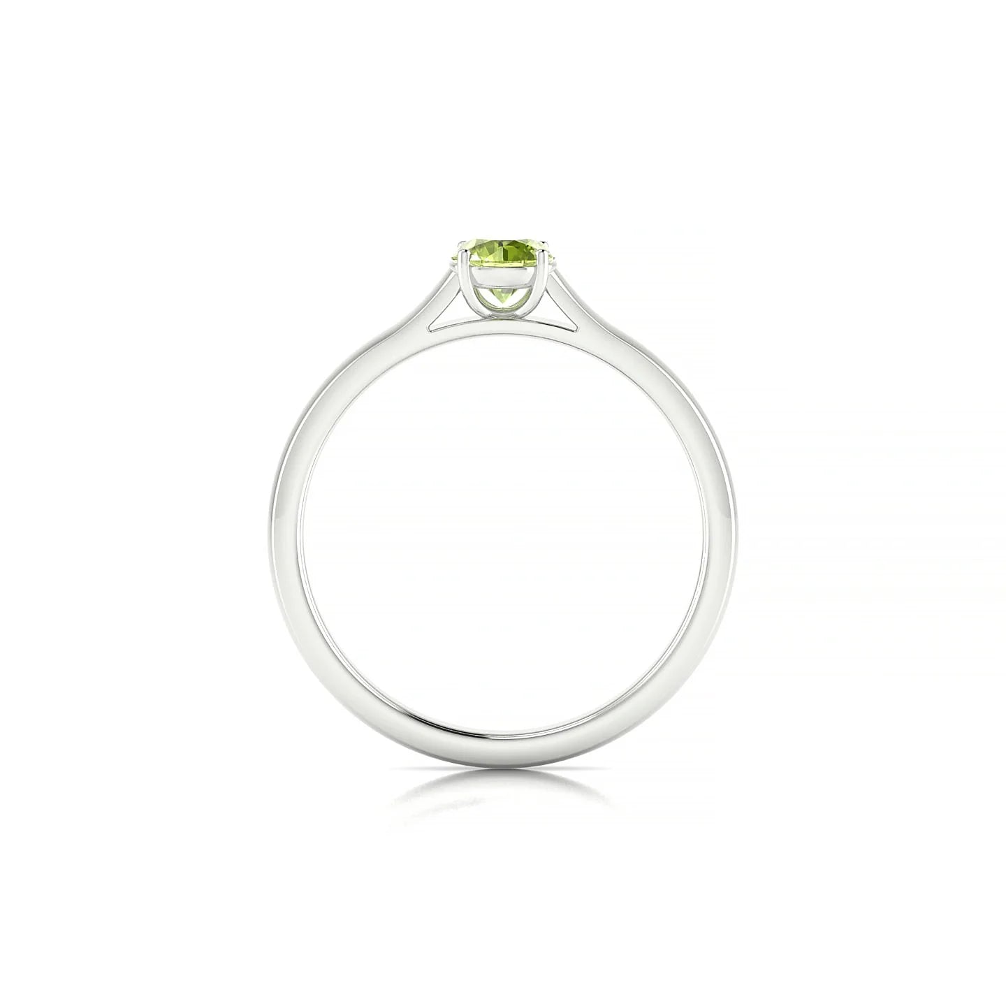 Cathedral | 18k White Gold 4.5 mm Round Peridot Ring