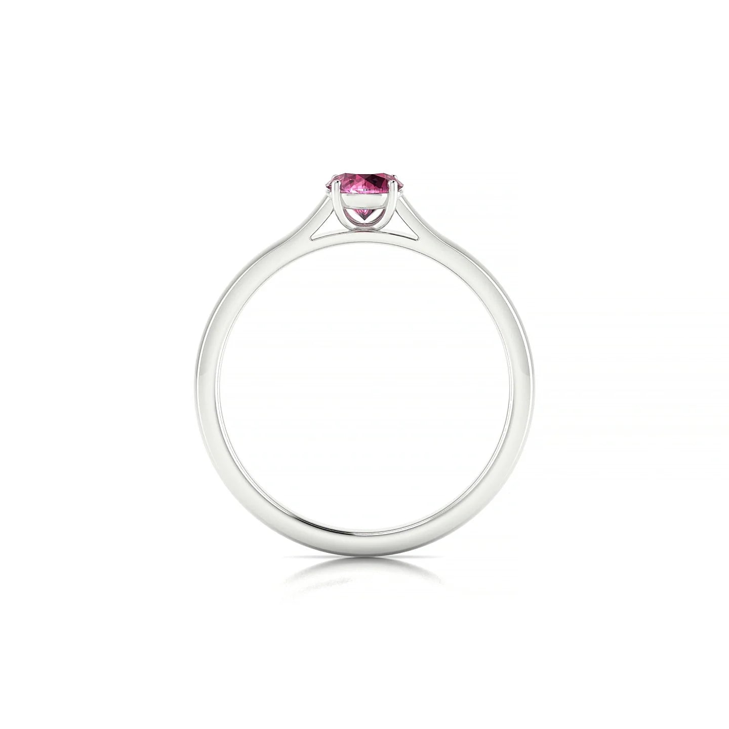 Cathedral | 18k White Gold 4.5 mm Round Rhodolite Ring