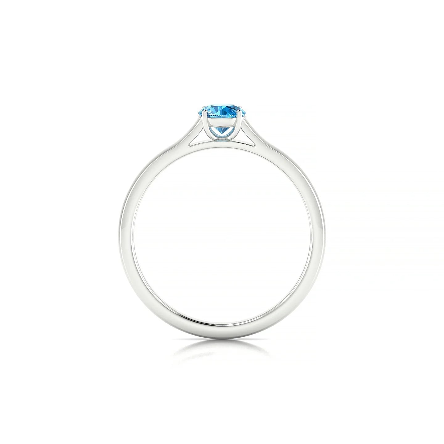 Cathedral | 18k White Gold 4.5 mm Round Topaz Ring