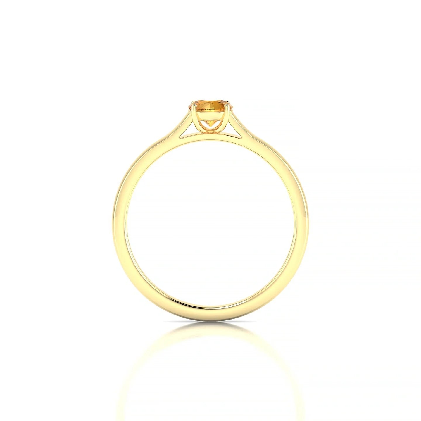Cathedral | 18k Yellow Gold 4.5 mm Round Citrine Ring