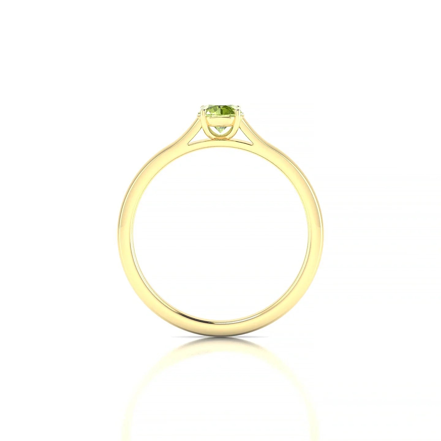 Cathedral | 18k Yellow Gold 4.5 mm Round Peridot Ring