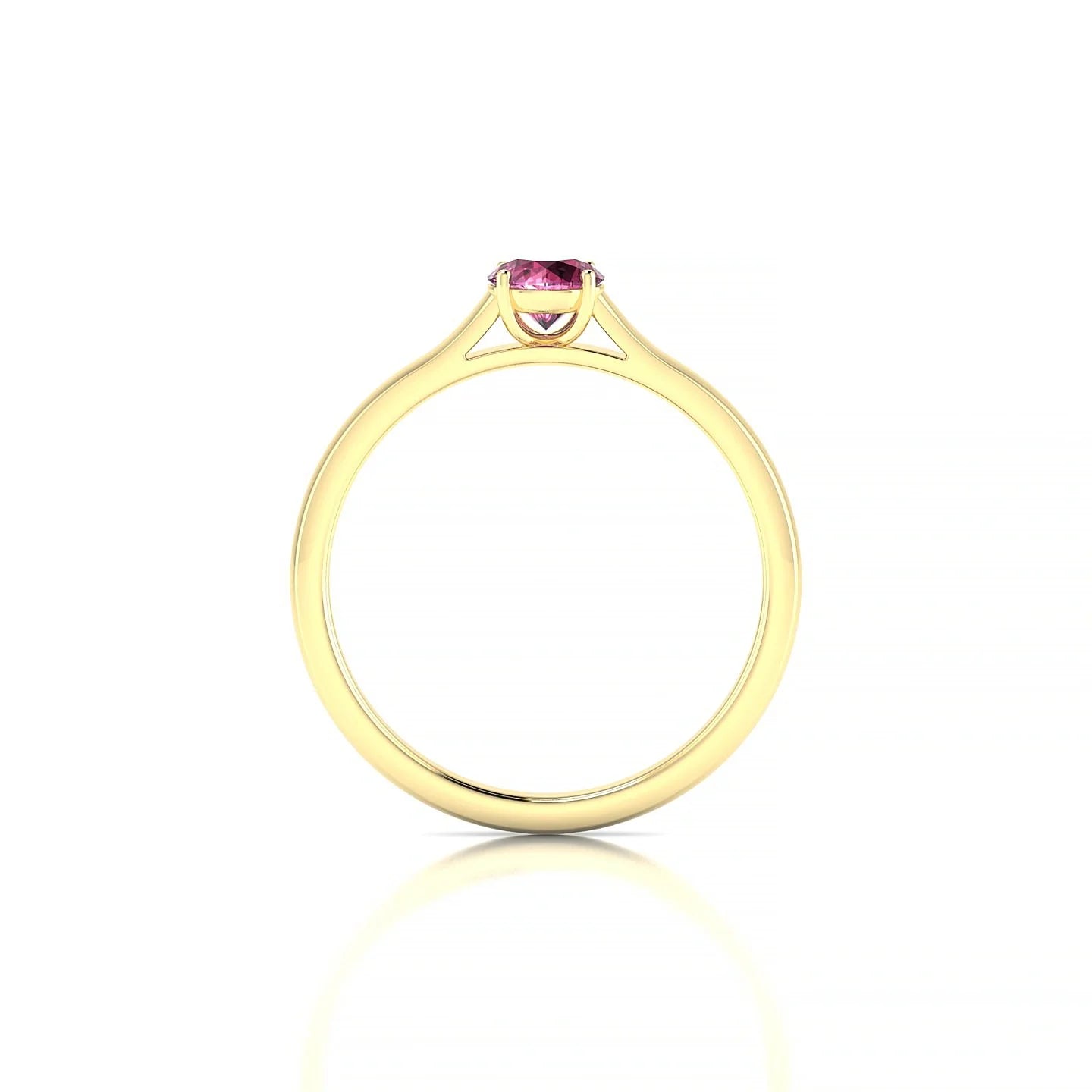 Cathedral | 18k Yellow Gold 4.5 mm Round Rhodolite Ring