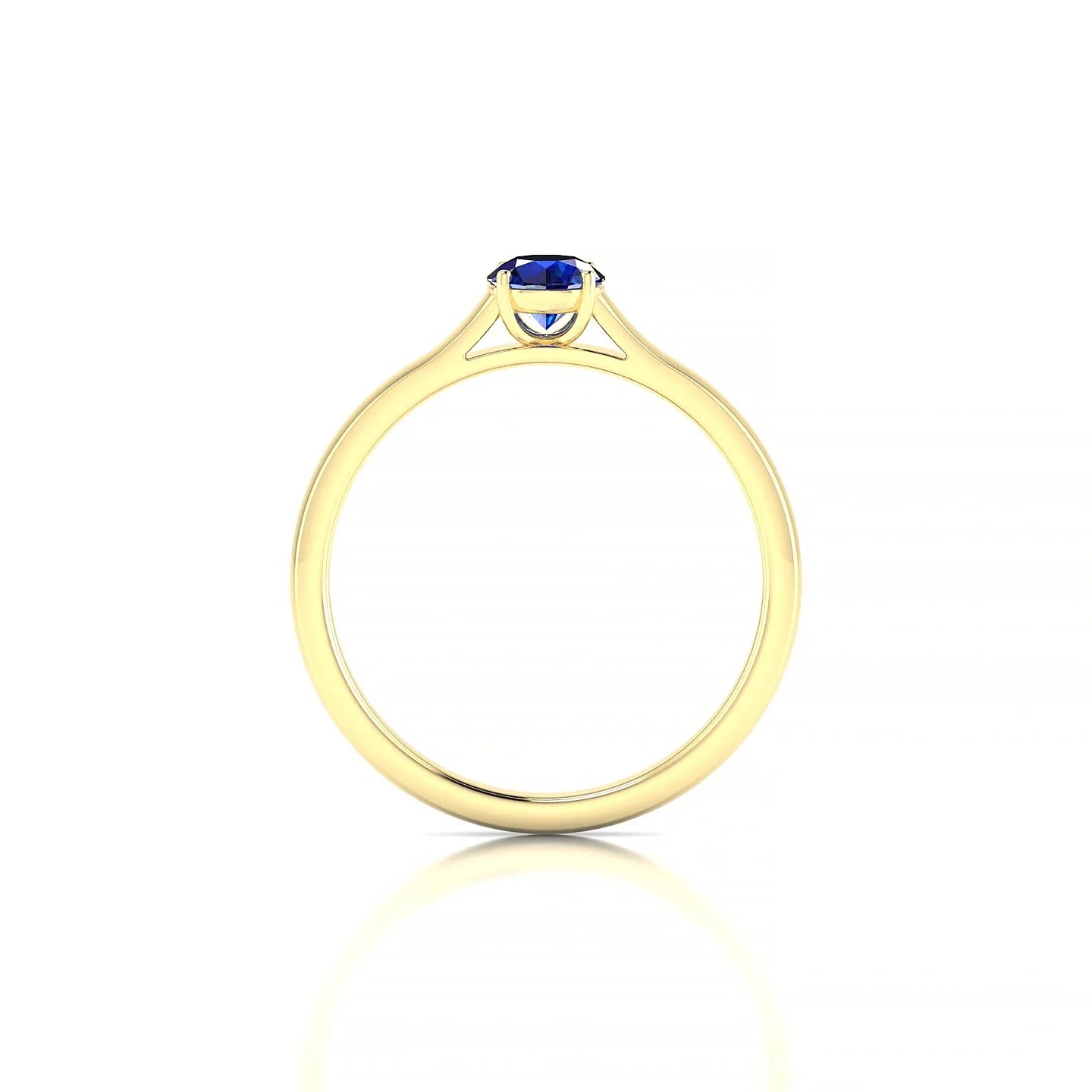 Cathedral | 18k Yellow Gold 4.5 mm Round Sapphire Ring