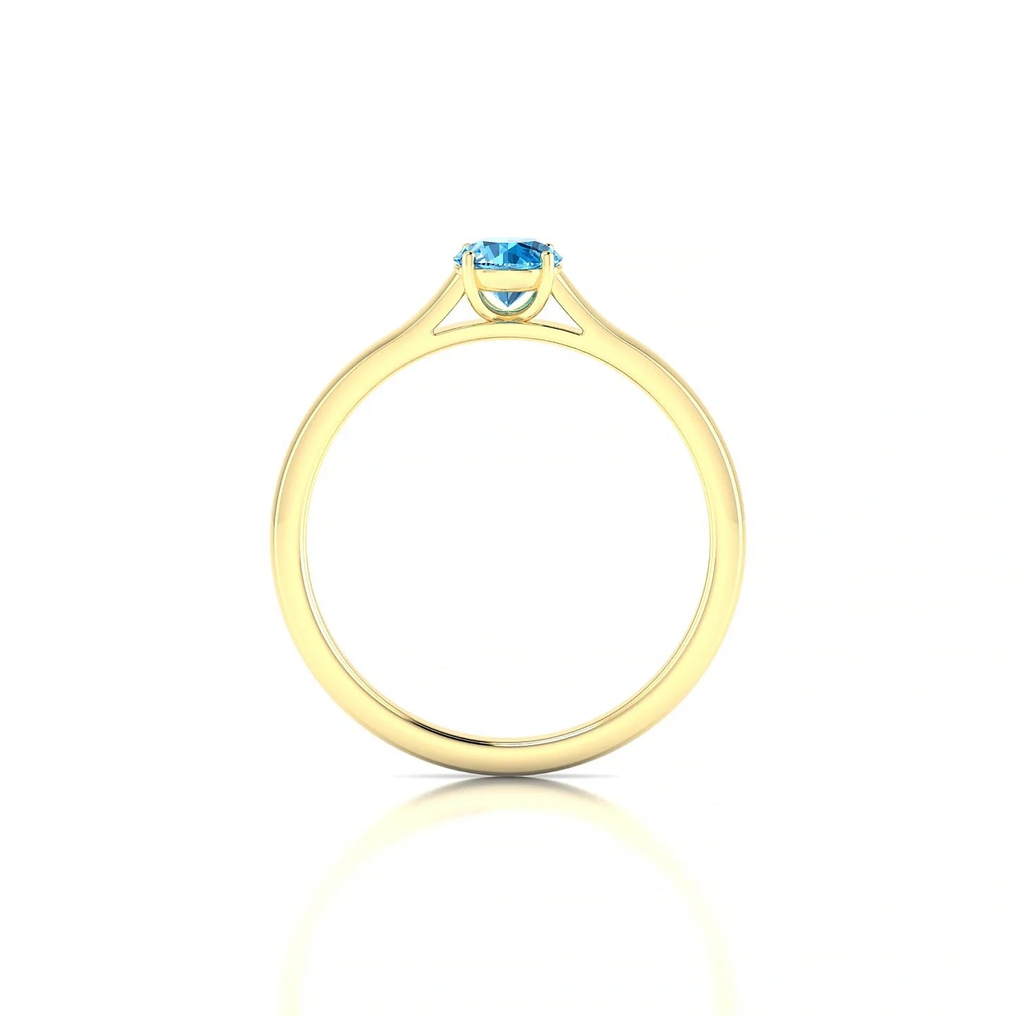 Cathedral | 18k Yellow Gold 4.5 mm Round Topaz Ring