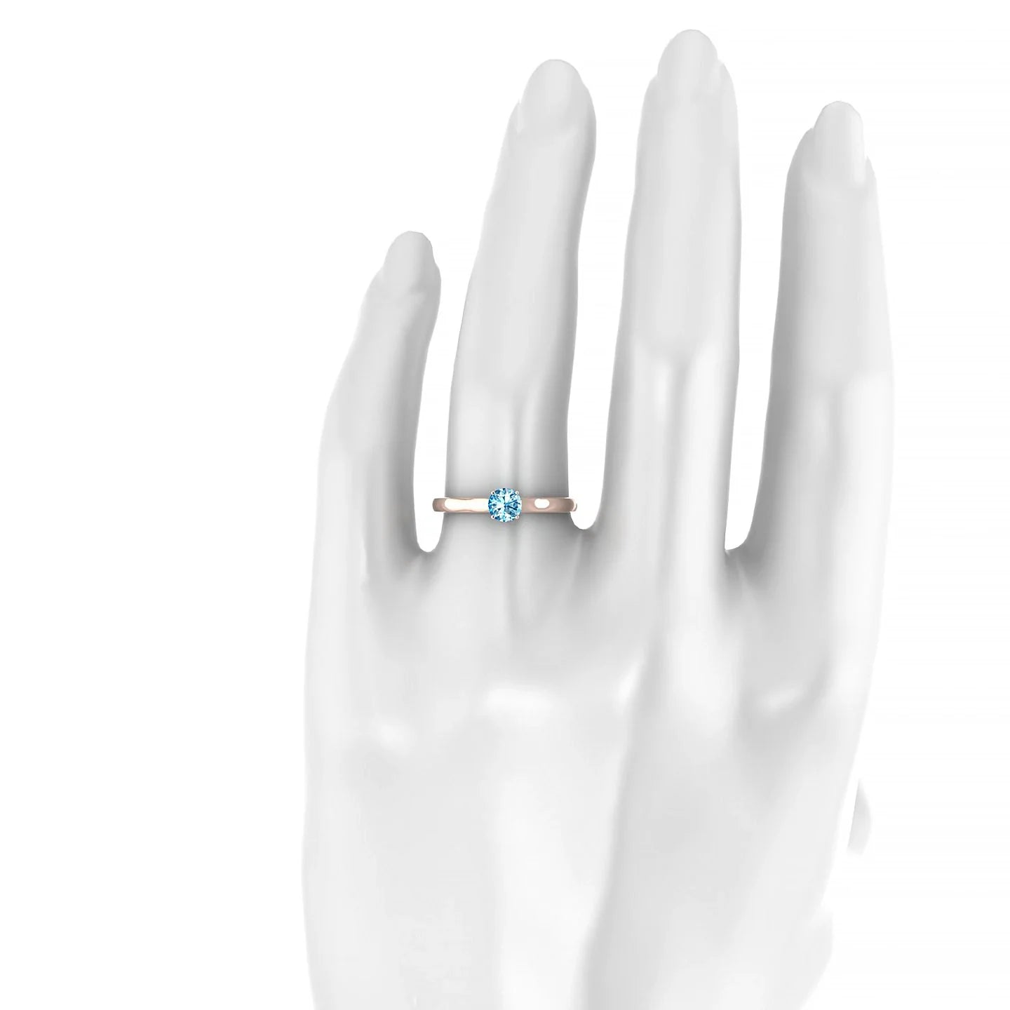 Cathedral | 18k Rose Gold 4.5 mm Round Topaz Ring