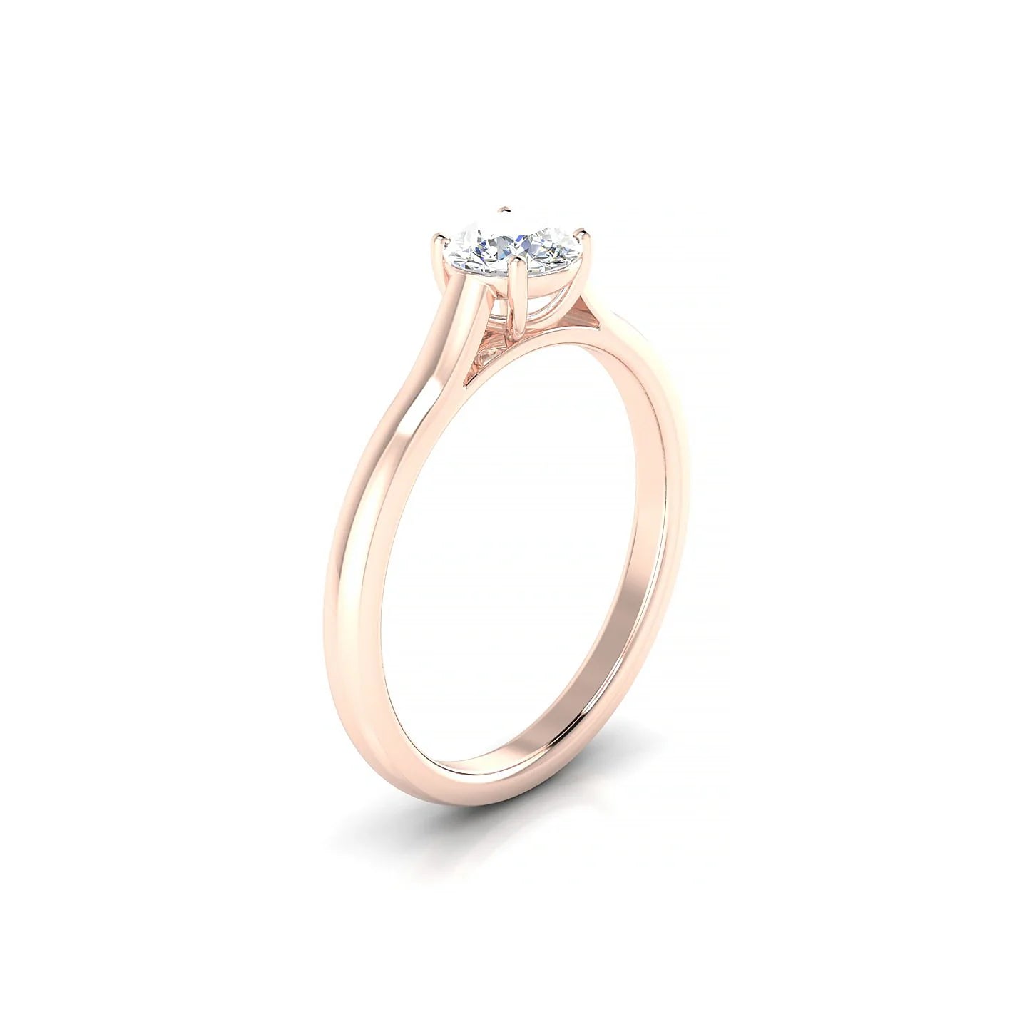 Cathedral | 18k Rose Gold 5.2 mm Round Diamond Ring