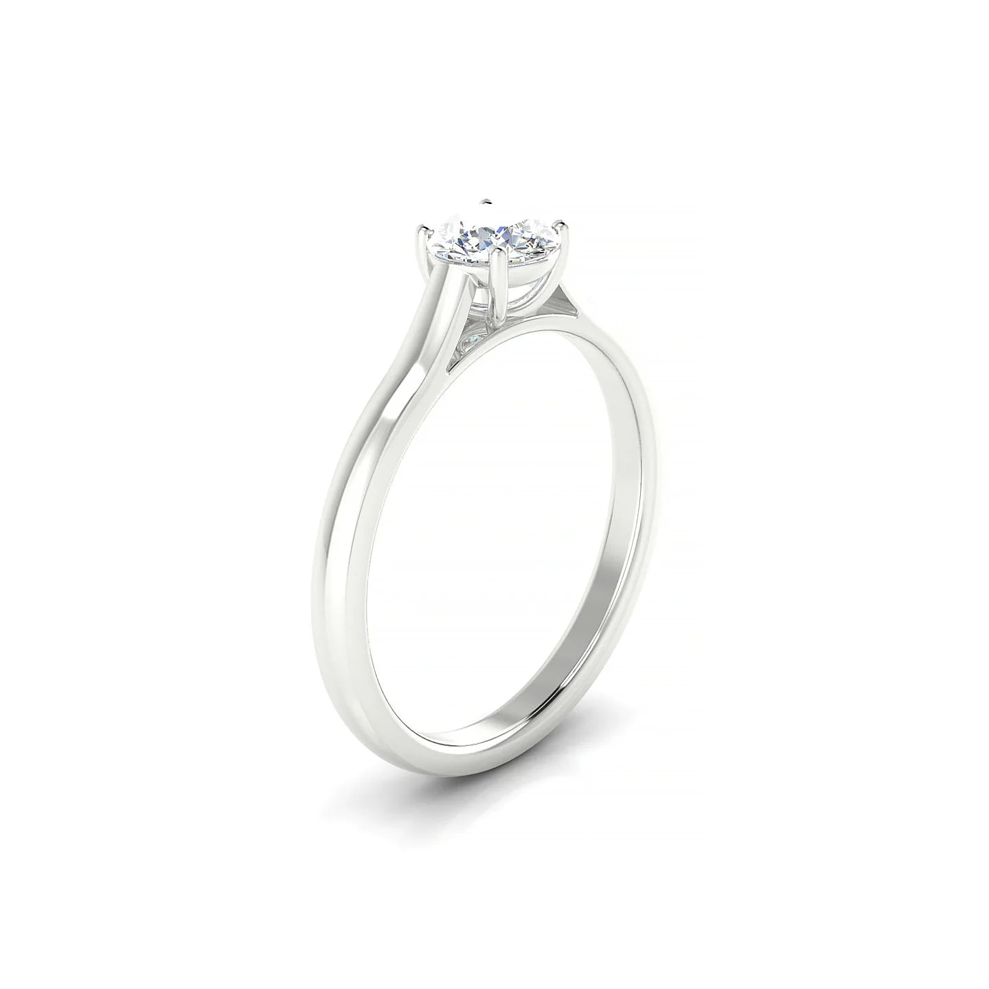 Cathedral | 18k White Gold 5.2 mm Round Diamond Ring