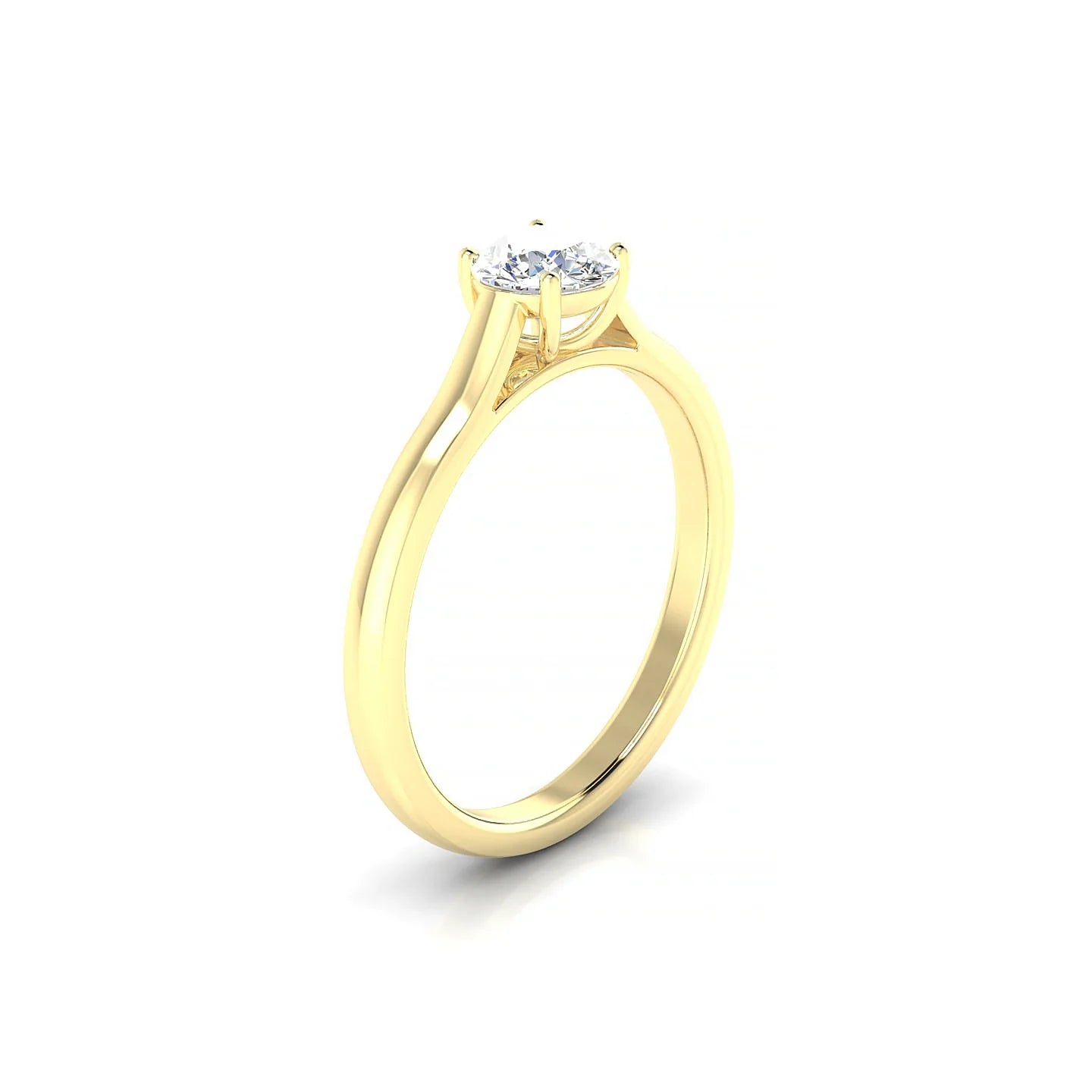 Cathedral | 18k Yellow Gold 5.2 mm Round Diamond Ring
