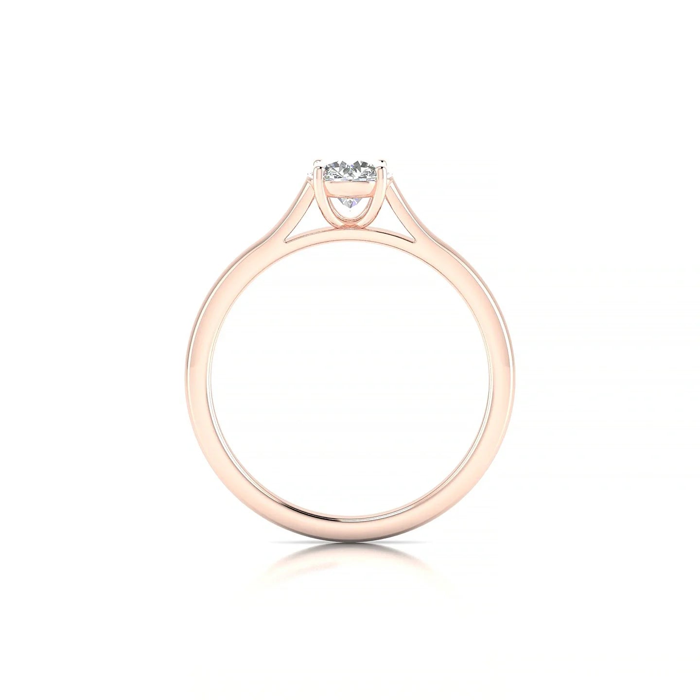 Cathedral | 18k Rose Gold 5.2 mm Round Diamond Ring