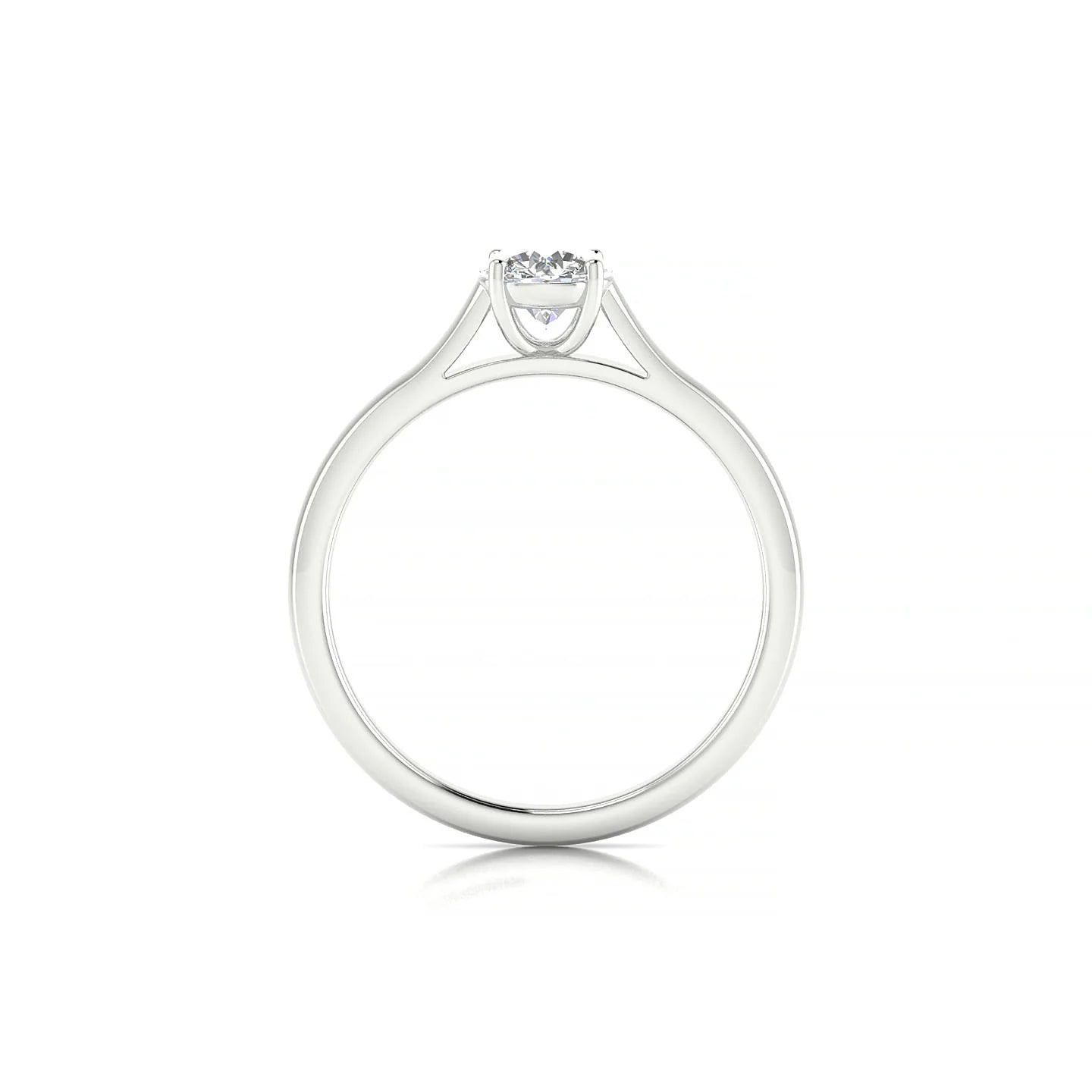 Cathedral | 18k White Gold 5.2 mm Round Diamond Ring