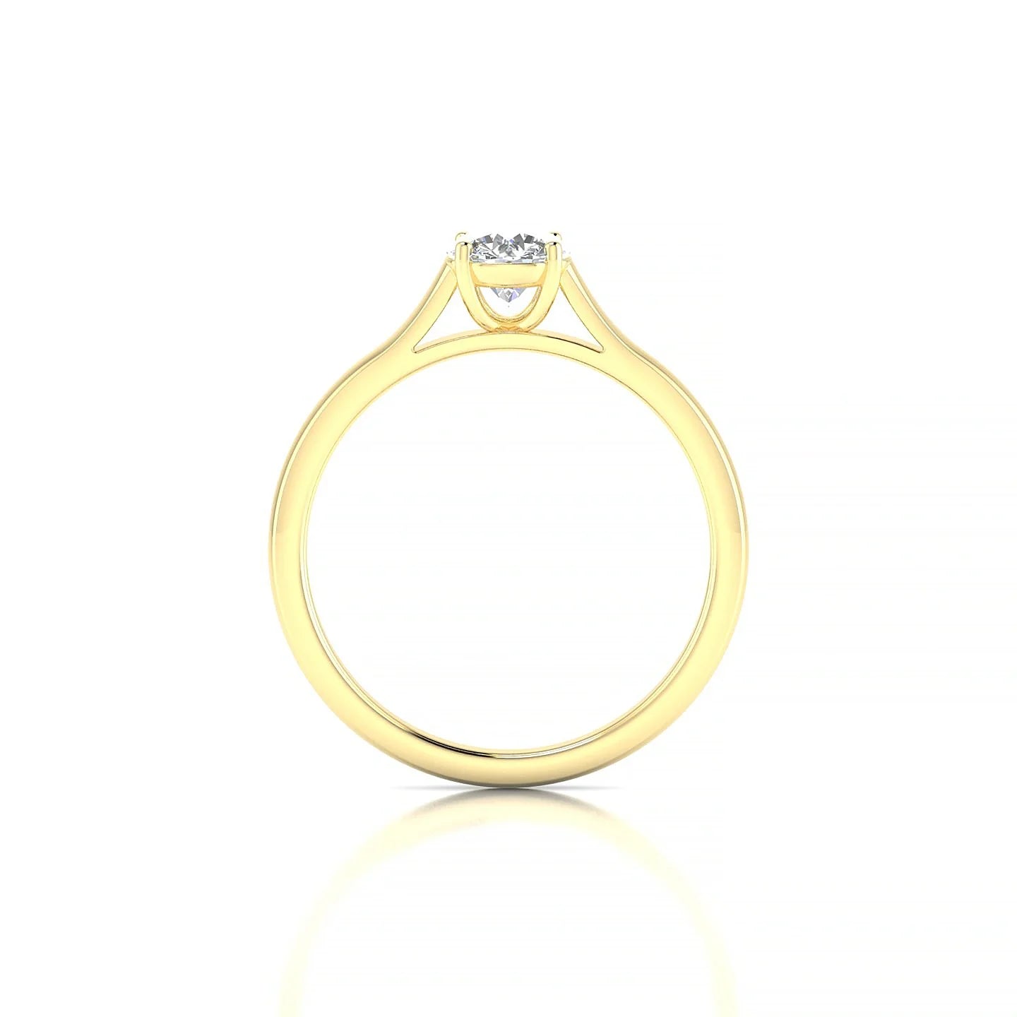 Cathedral | 18k Yellow Gold 5.2 mm Round Diamond Ring