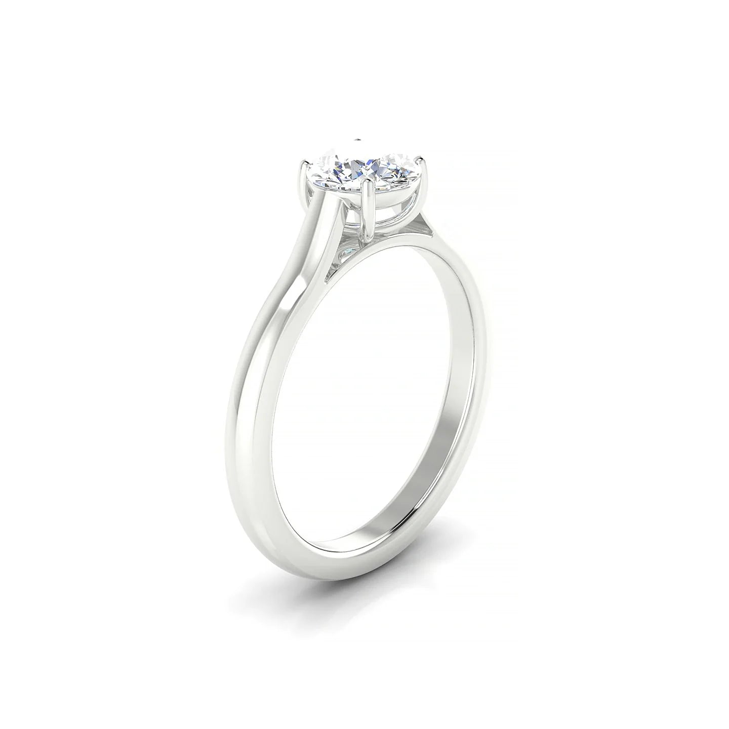 Cathedral | 18k White Gold 5.7 mm Round Diamond Ring