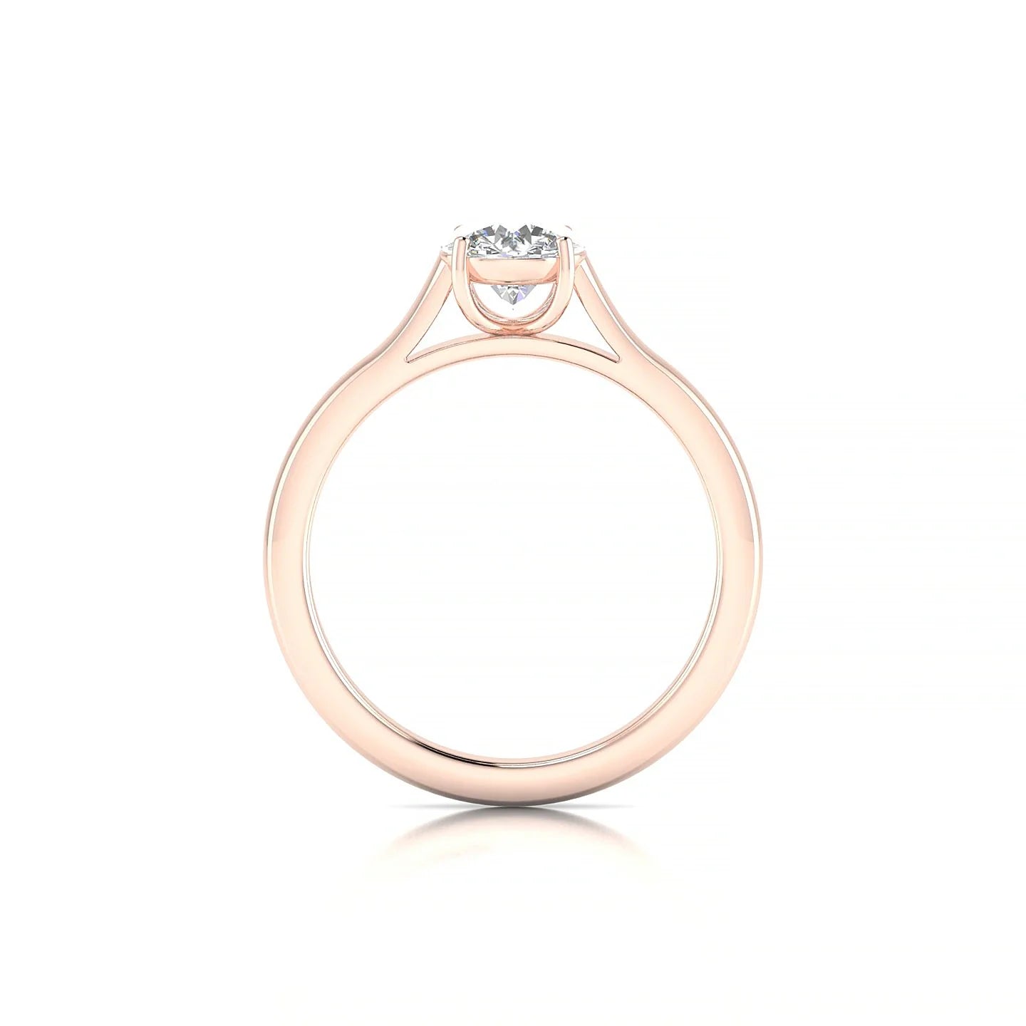 Cathedral | 18k Rose Gold 5.7 mm Round Diamond Ring