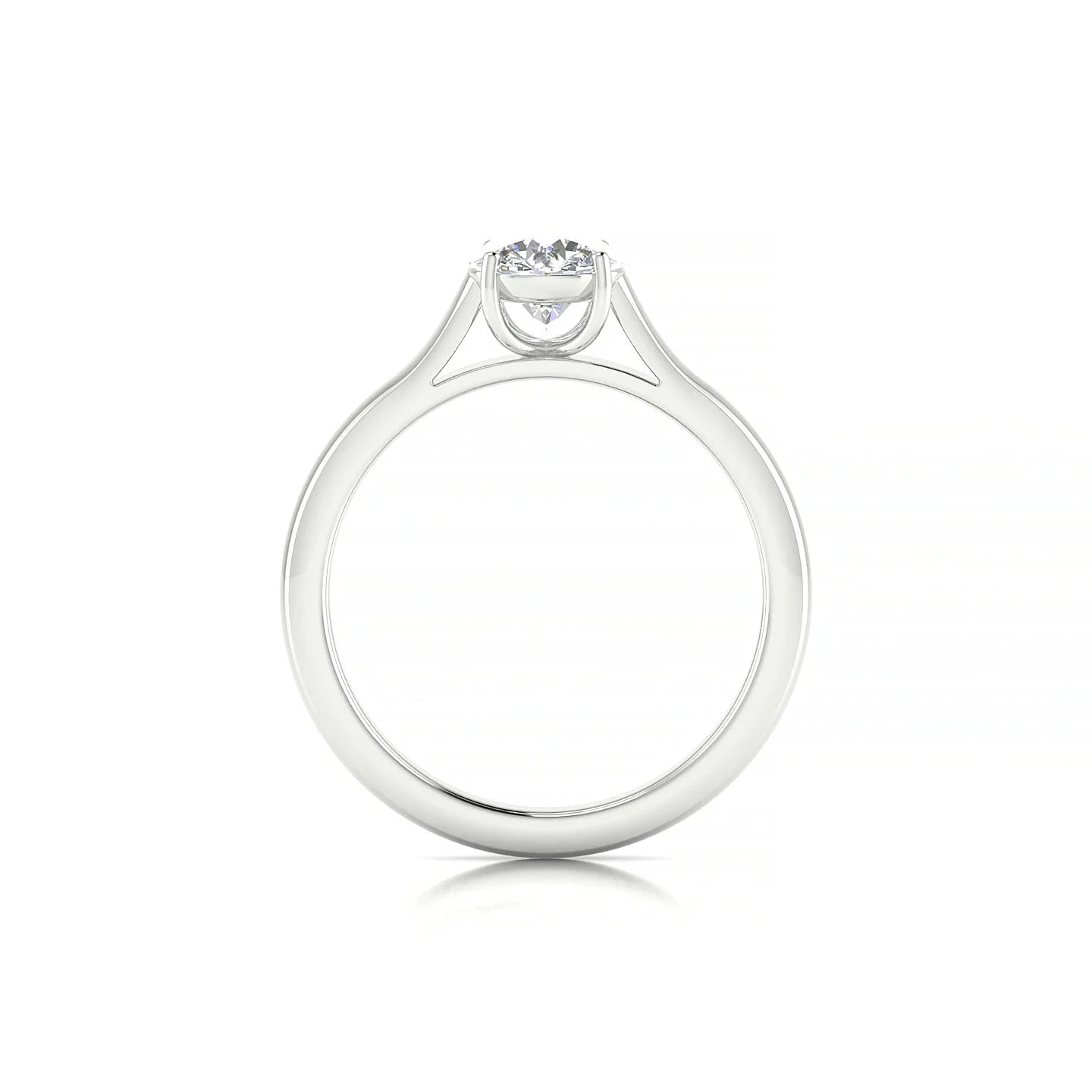 Cathedral | 18k White Gold 5.7 mm Round Diamond Ring