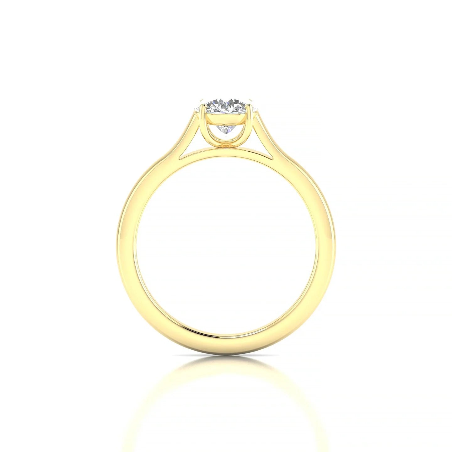 Cathedral | 18k Yellow Gold 5.7 mm Round Diamond Ring