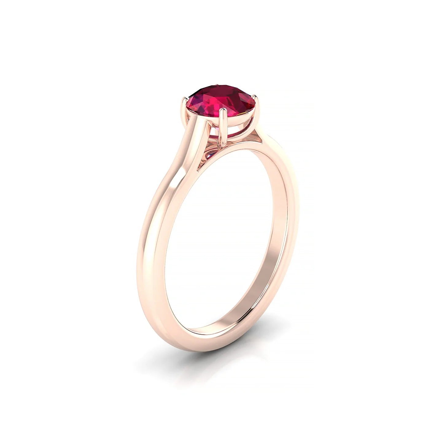 Cathedral | 18k Rose Gold 6 mm Round Ruby Ring