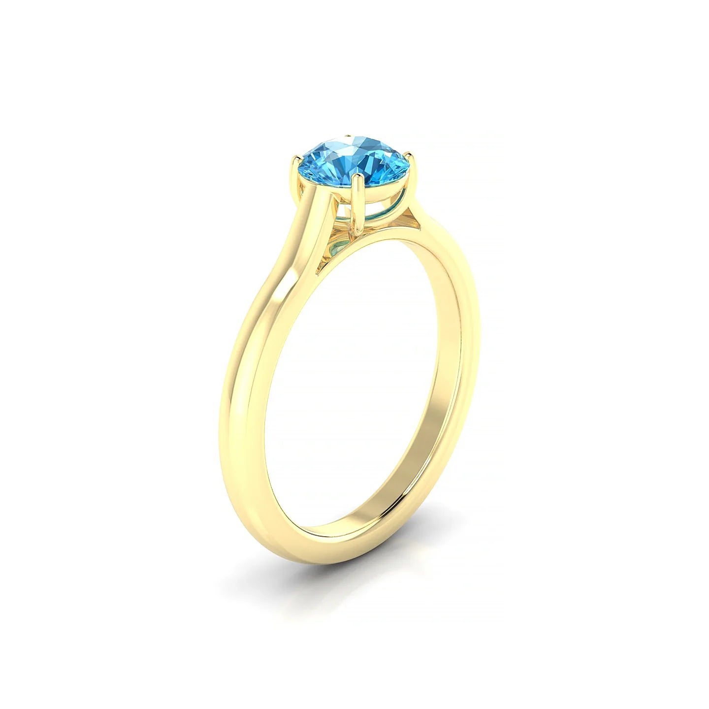 Cathedral | 18k Yellow Gold 6 mm Round Topaz Ring