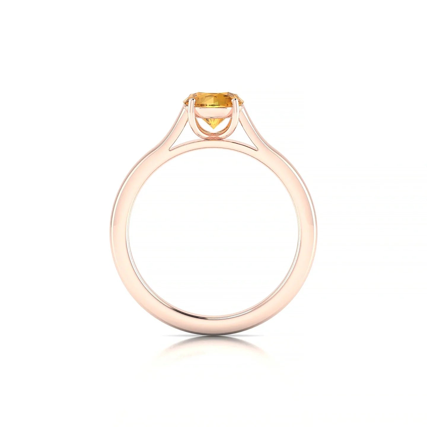 Cathedral | 18k Rose Gold 6 mm Round Citrine Ring
