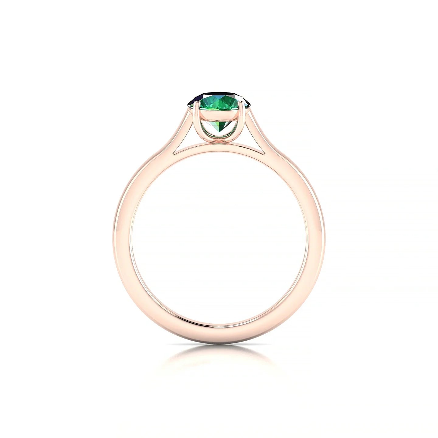 Cathedral | 18k Rose Gold 6 mm Round Emerald Ring