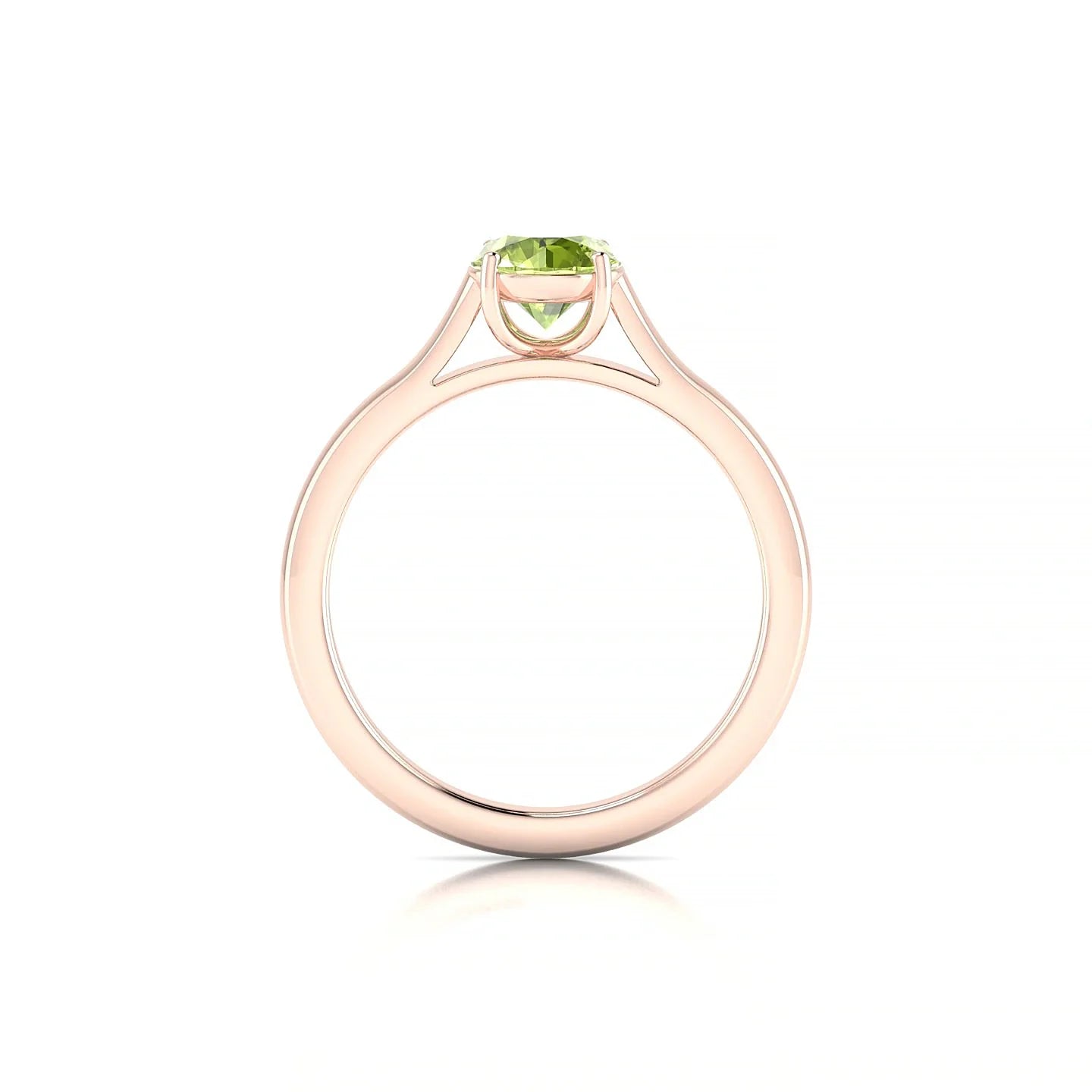 Cathedral | 18k Rose Gold 6 mm Round Peridot Ring