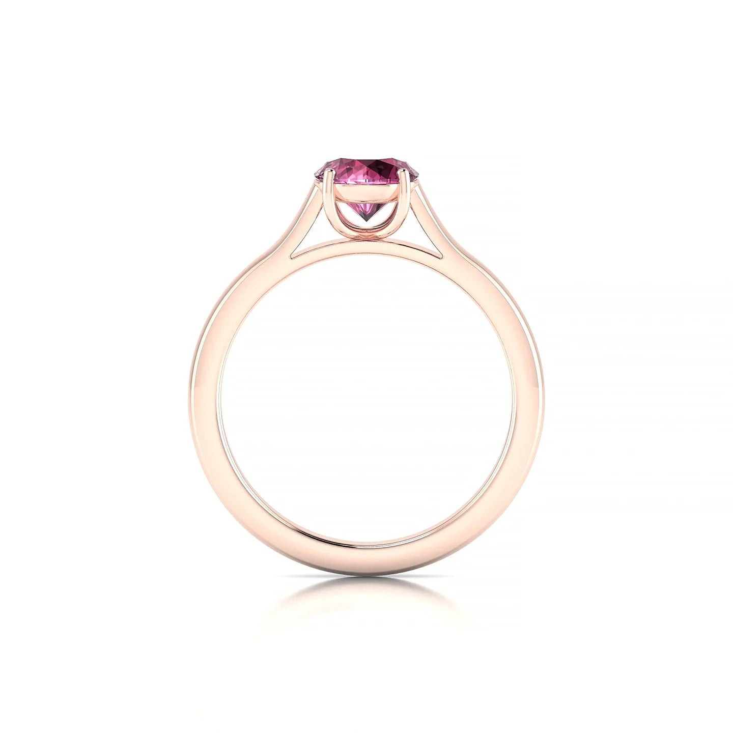 Cathedral | 18k Rose Gold 6 mm Round Rhodolite Ring