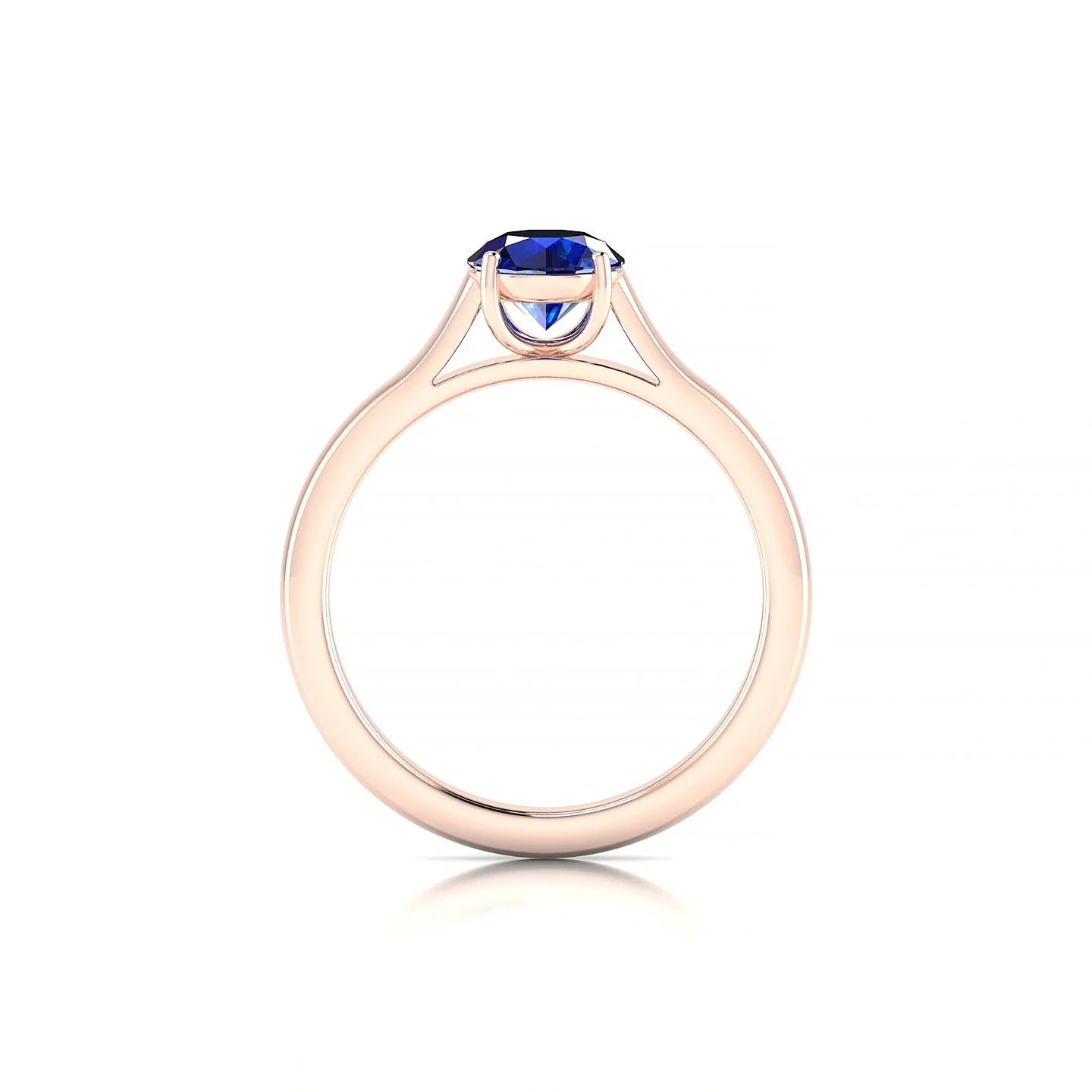 Cathedral | 18k Rose Gold 6 mm Round Sapphire Ring
