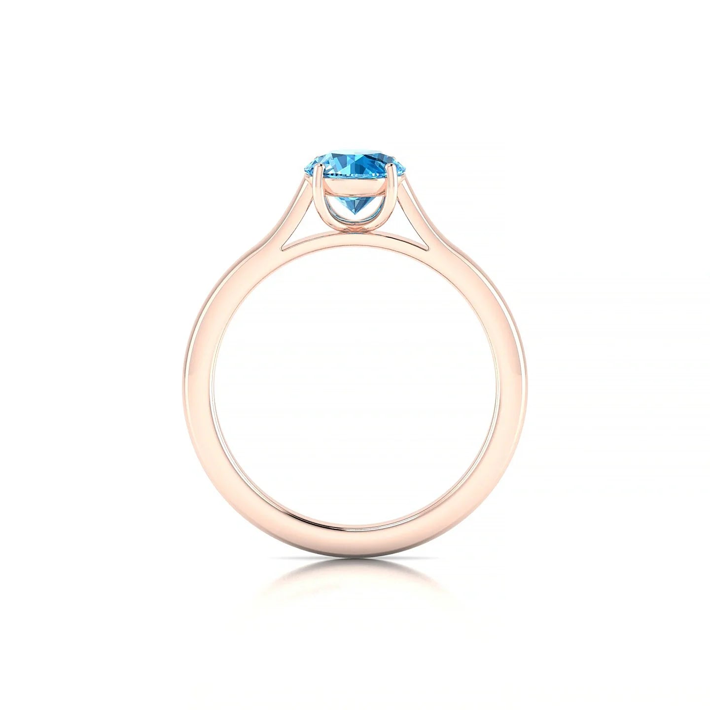 Cathedral | 18k Rose Gold 6 mm Round Topaz Ring