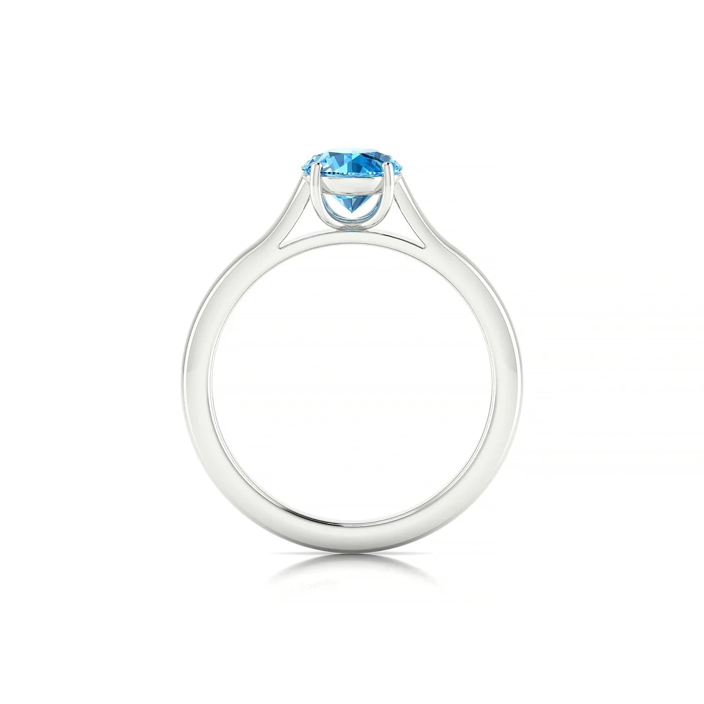Cathedral | 18k White Gold 6 mm Round Topaz Ring