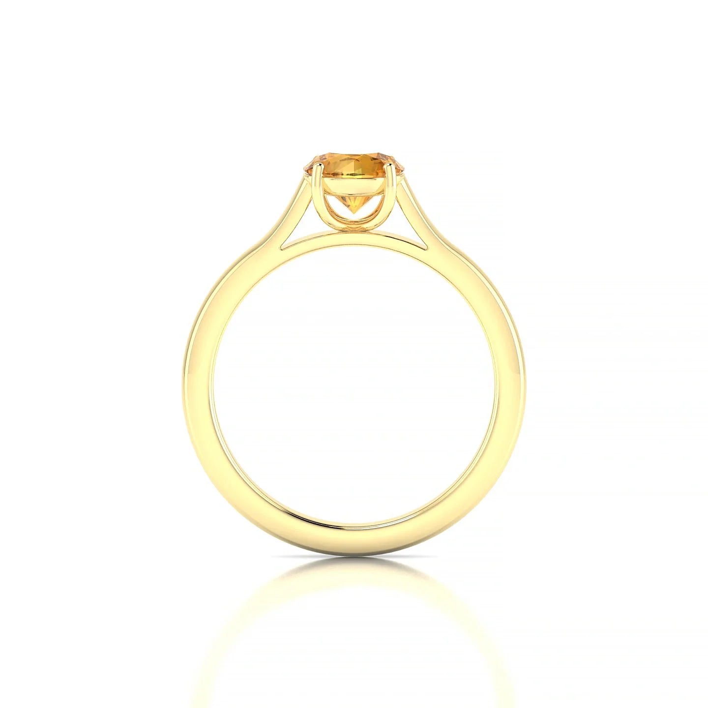 Cathedral | 18k Yellow Gold 6 mm Round Citrine Ring
