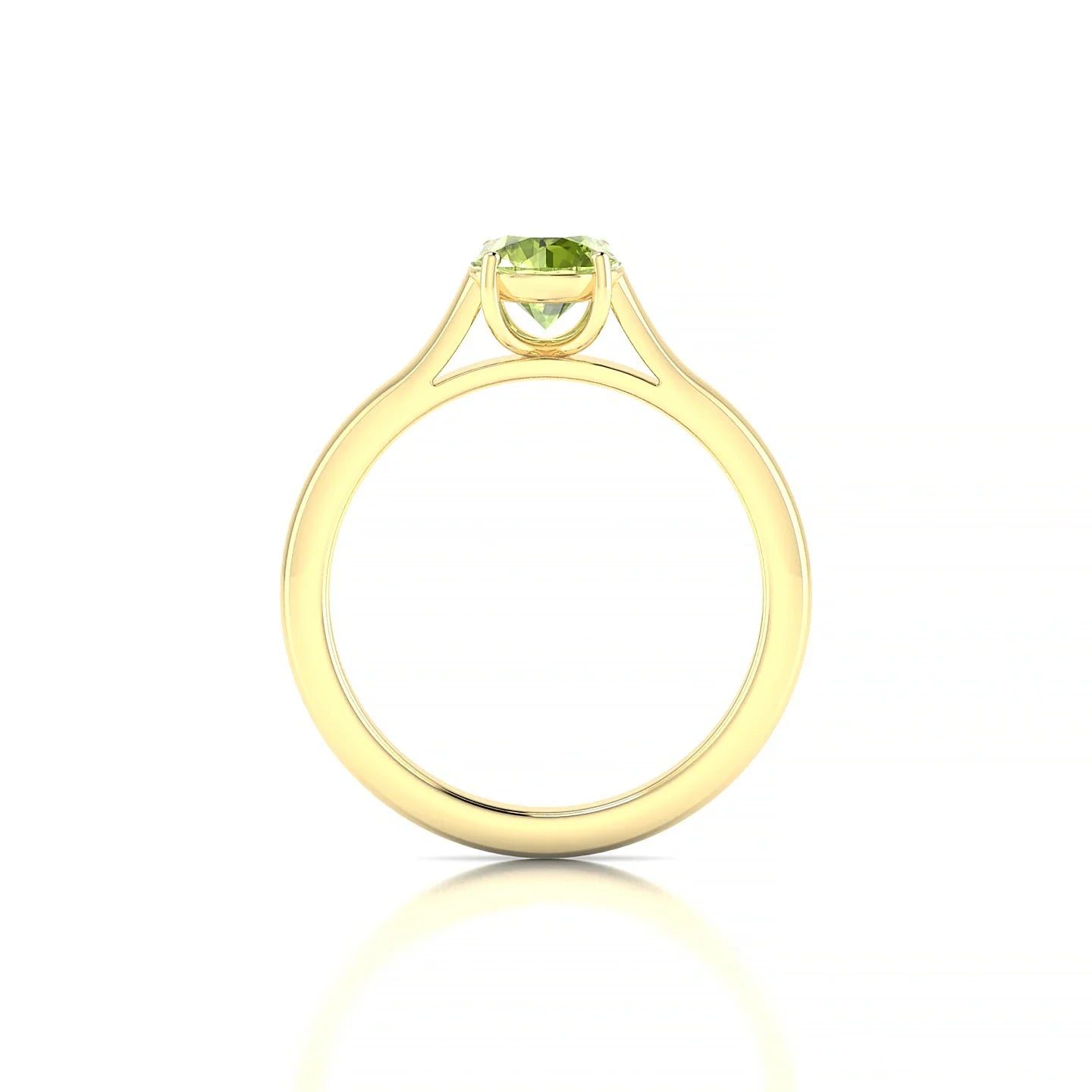 Cathedral | 18k Yellow Gold 6 mm Round Peridot Ring