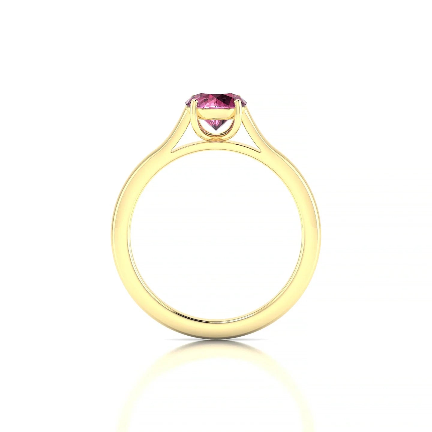 Cathedral | 18k Yellow Gold 6 mm Round Rhodolite Ring