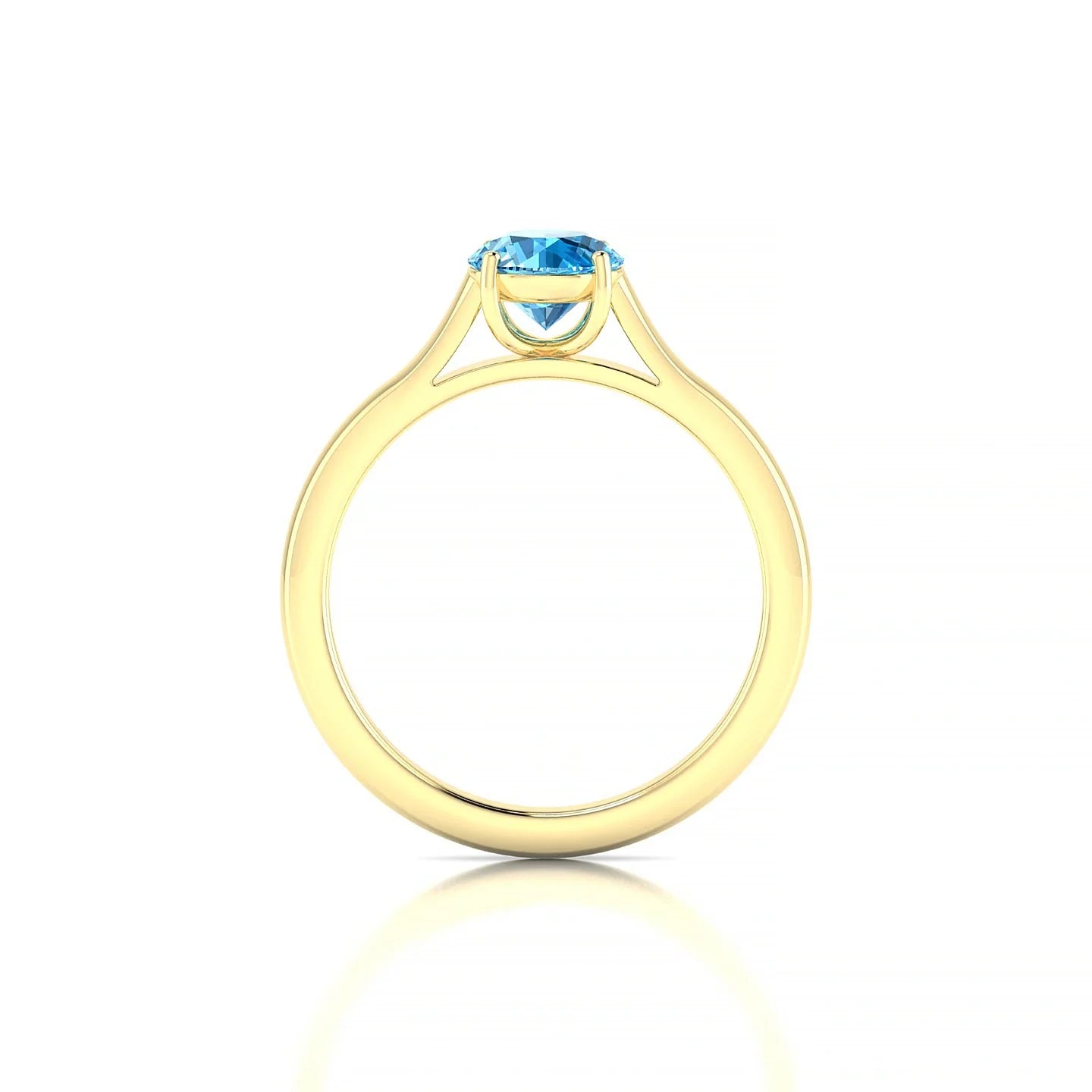 Cathedral | 18k Yellow Gold 6 mm Round Topaz Ring