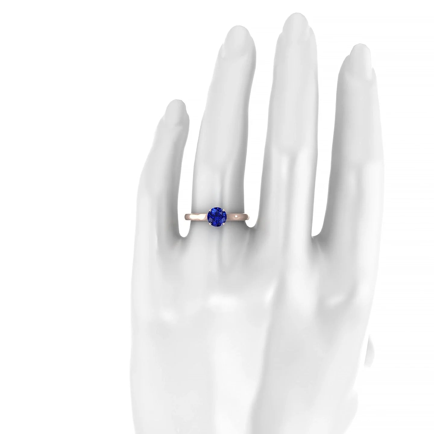 Cathedral | 18k Rose Gold 6 mm Round Sapphire Ring