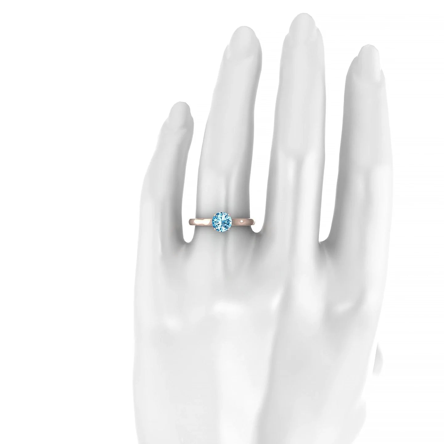 Cathedral | 18k Rose Gold 6 mm Round Topaz Ring