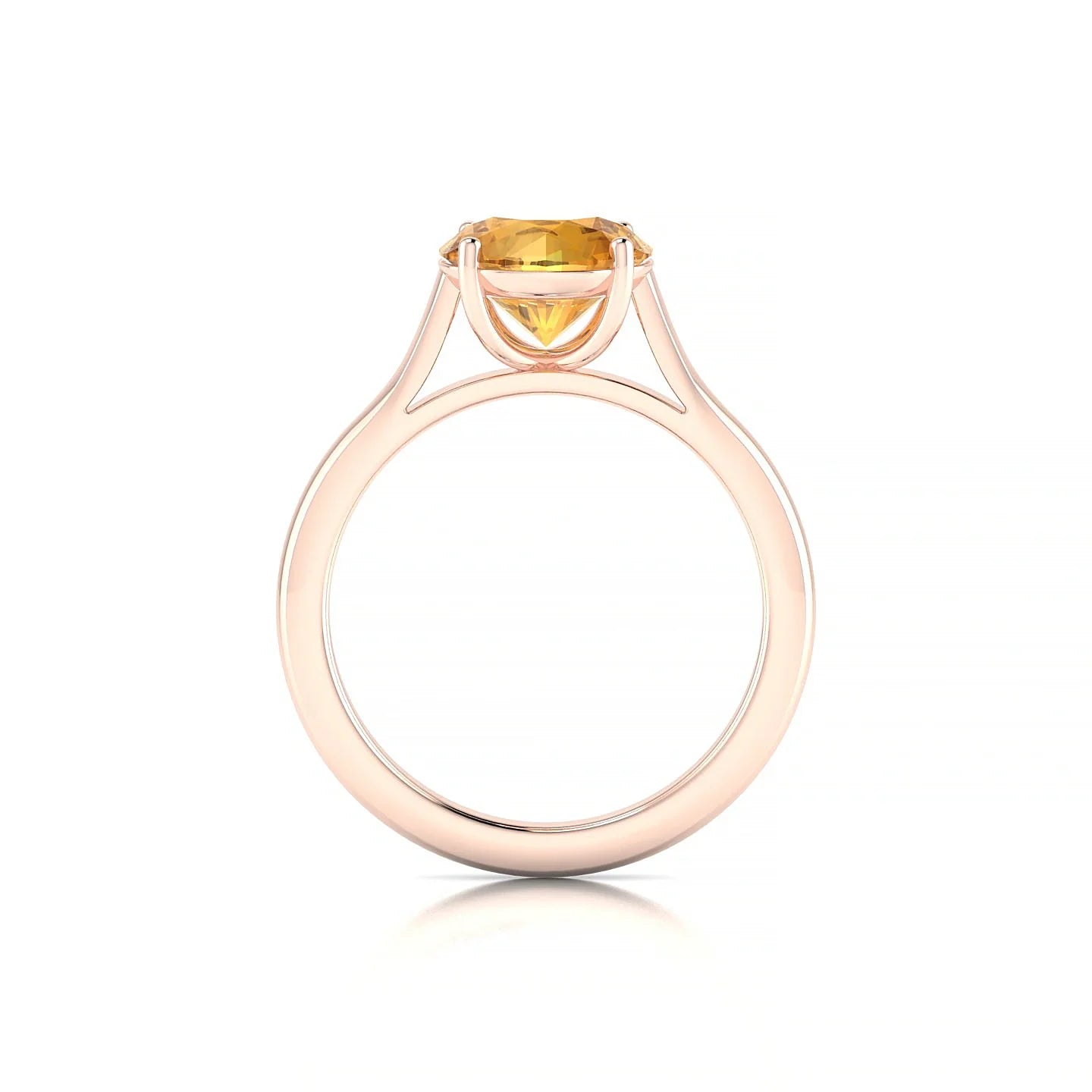 Cathedral | 18k Rose Gold 8 mm Round Citrine Ring