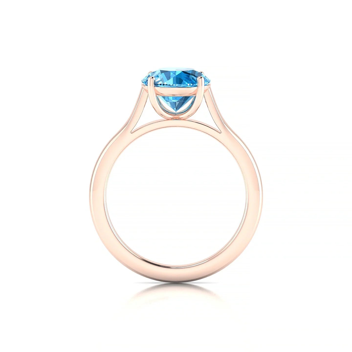 Cathedral | 18k Rose Gold 8 mm Round Topaz Ring