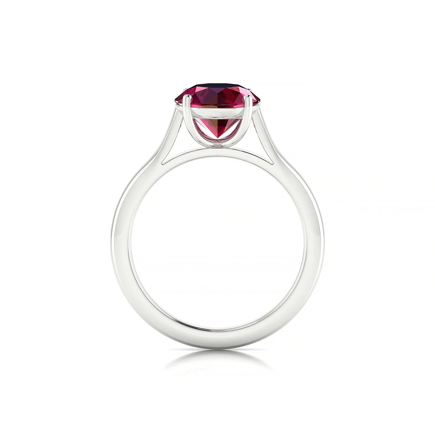 Cathedral | 18k White Gold 8 mm Round Ruby Ring