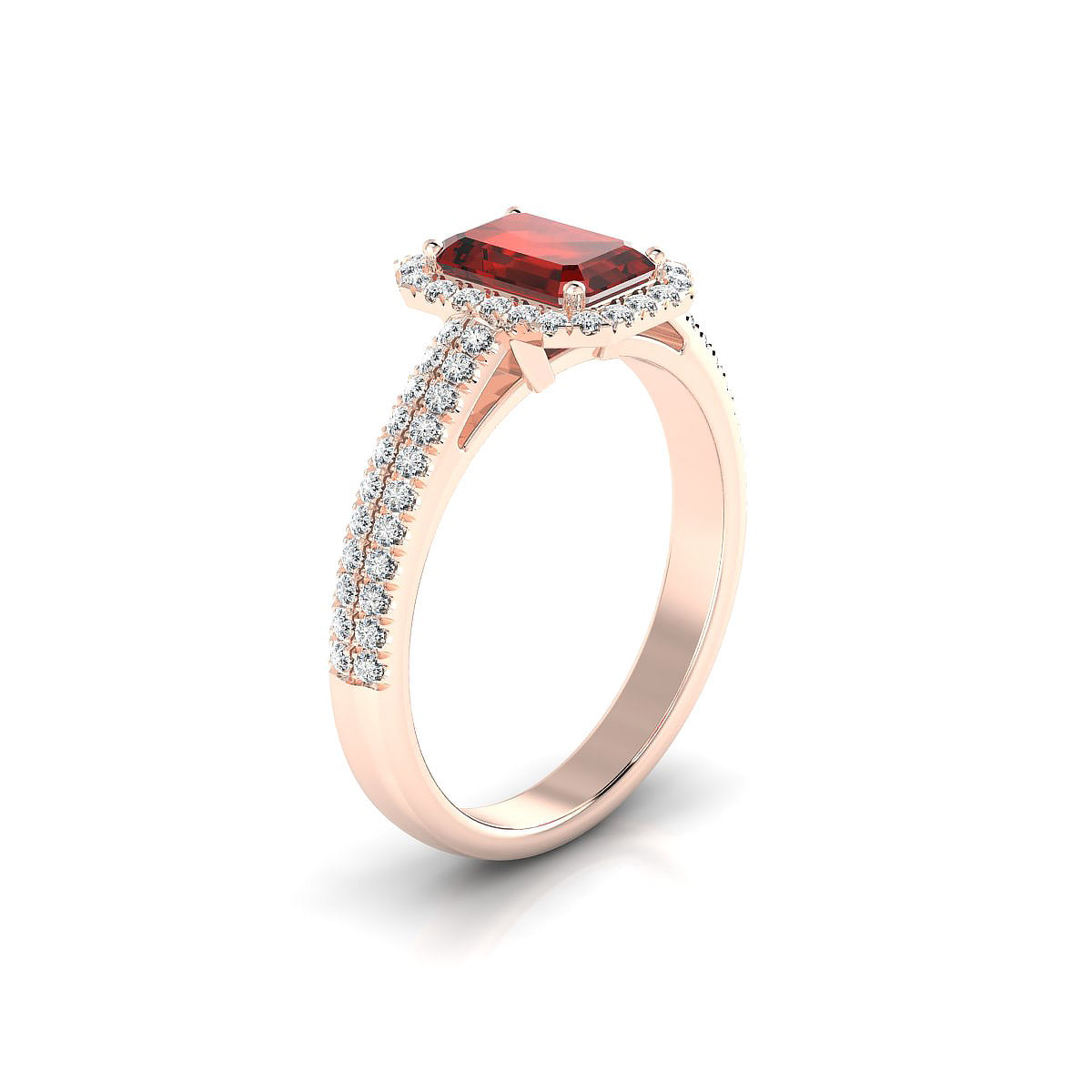 Celeste | 18k Rose Gold 7 x 5 mm Emerald Garnet Ring