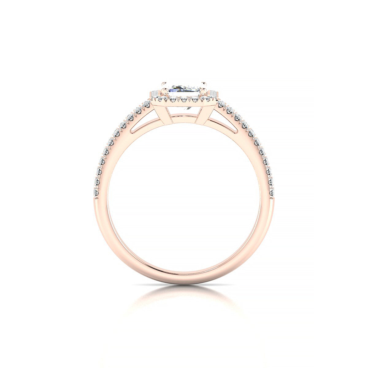 Celeste | 18k Rose Gold 7 x 5 mm Emerald Diamond Ring