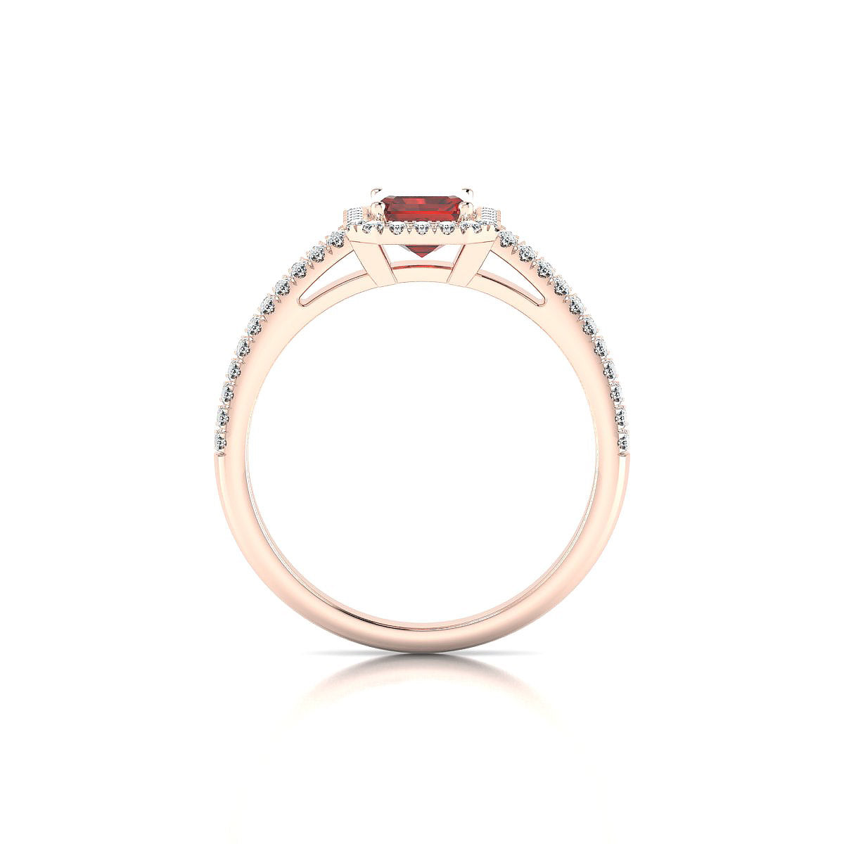Celeste | 18k Rose Gold 7 x 5 mm Emerald Garnet Ring