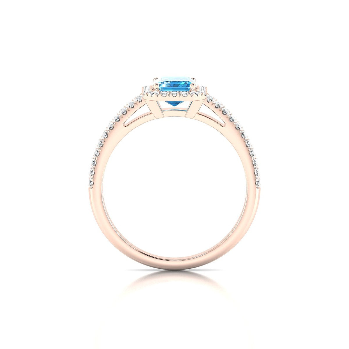 Celeste | 18k Rose Gold 7 x 5 mm Emerald Topaz Ring