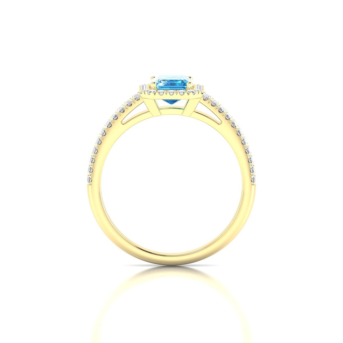 Celeste | 18k Yellow Gold 7 x 5 mm Emerald Topaz Ring