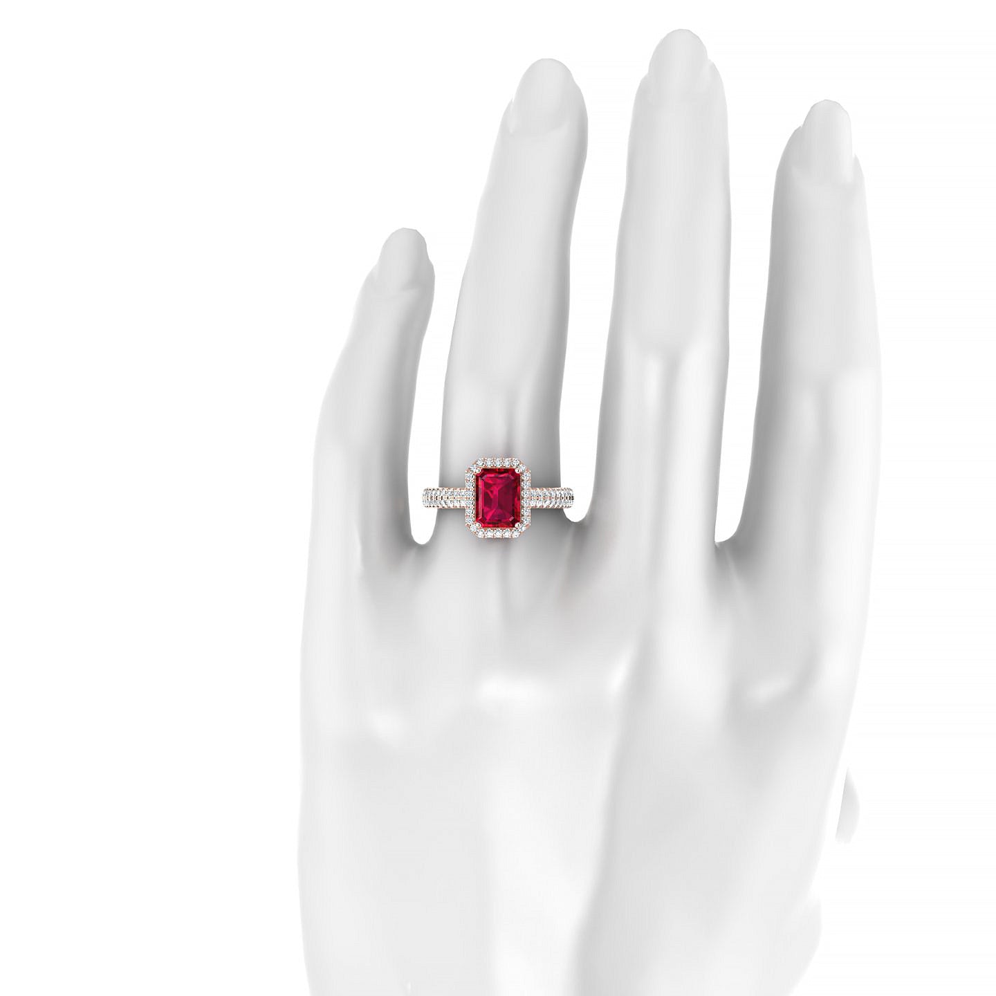 Celeste | 18k Rose Gold 8 x 6 mm Emerald Ruby Ring