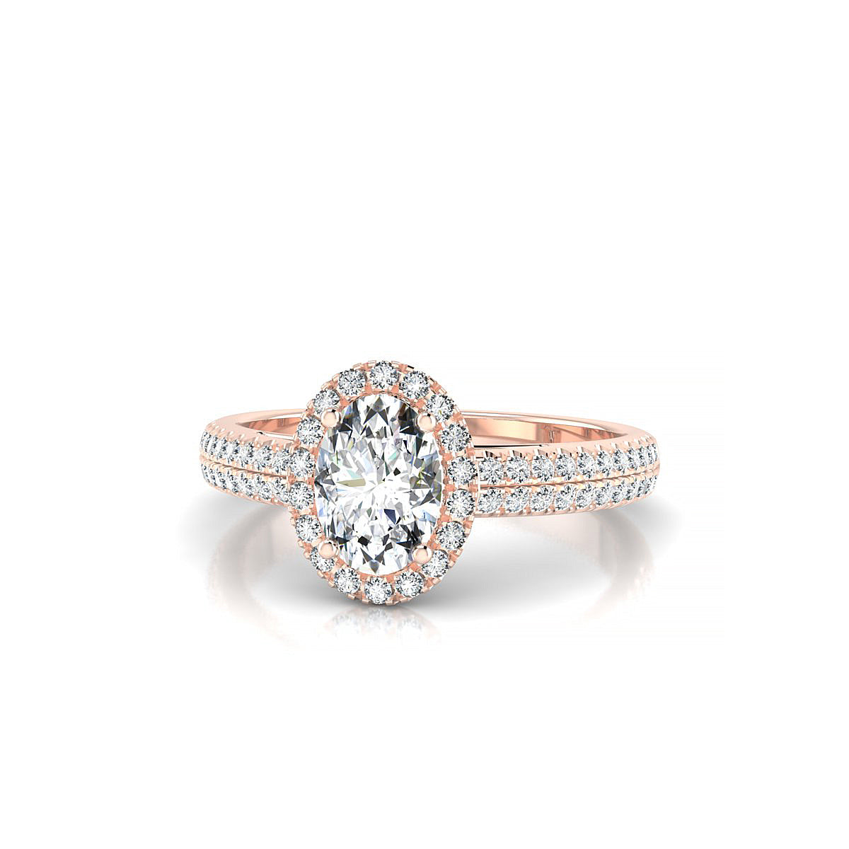 Celeste | 18k Rose Gold 7 x 5 mm Oval Diamond Ring