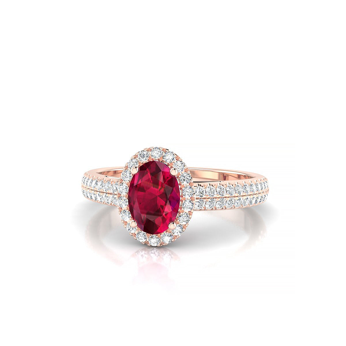 Celeste | 18k Rose Gold 7 x 5 mm Oval Ruby Ring